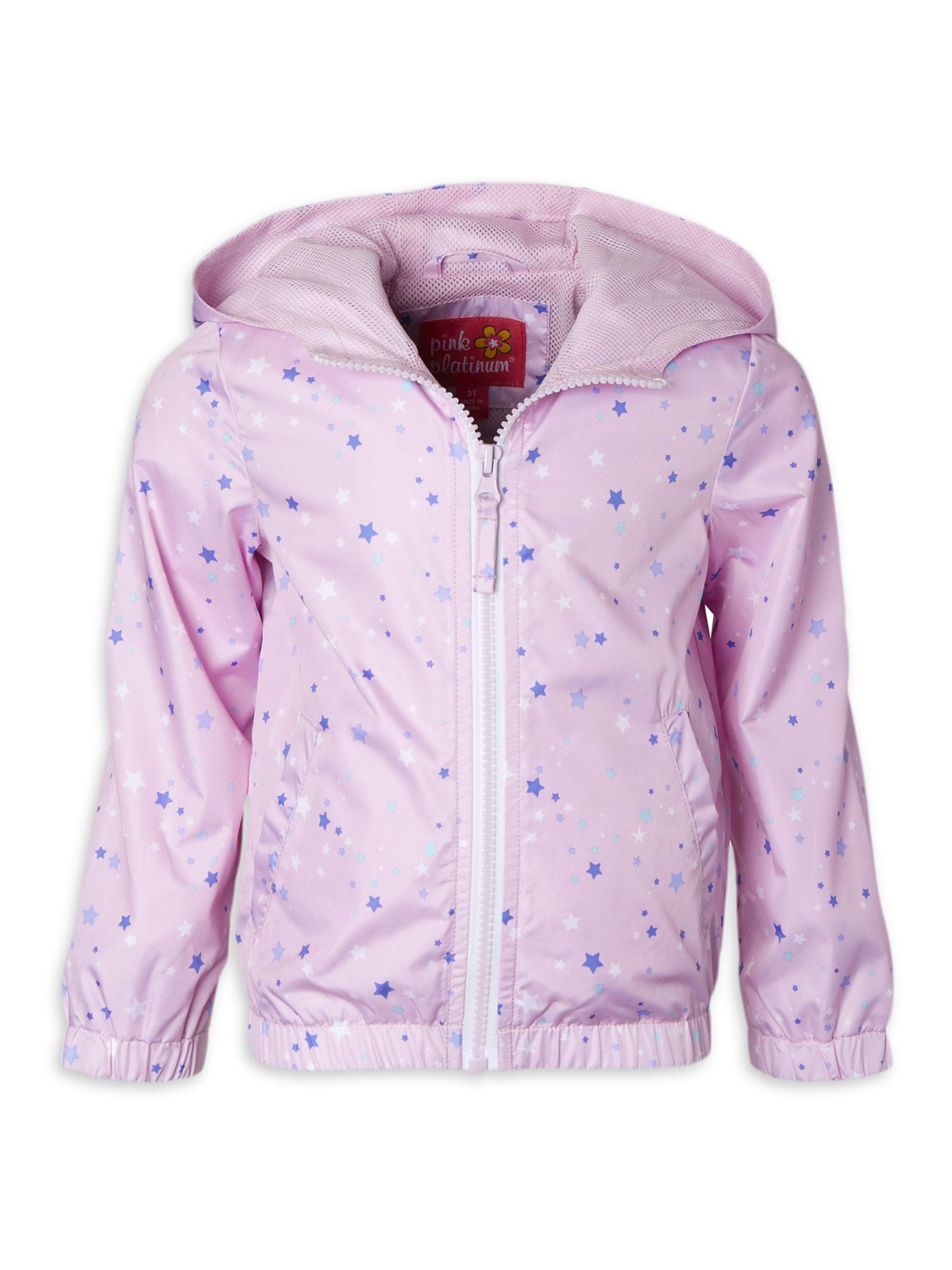 Pink Platinum girls Printed Windbreaker Jacket With Mesh Lining Outdoor