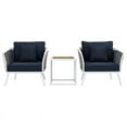 thumbnail image 4 of Modway Stance 3 Piece Outdoor Patio Aluminum Sectional Sofa Set in White Navy, 4 of 10