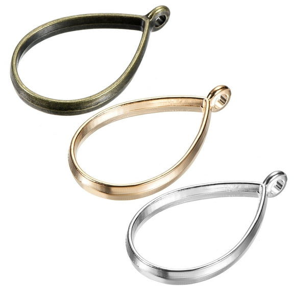 Uxcell Drop Shape Hollow Resin Pendants Frames for DIY Crafts 3 Colors 30in 1 Set