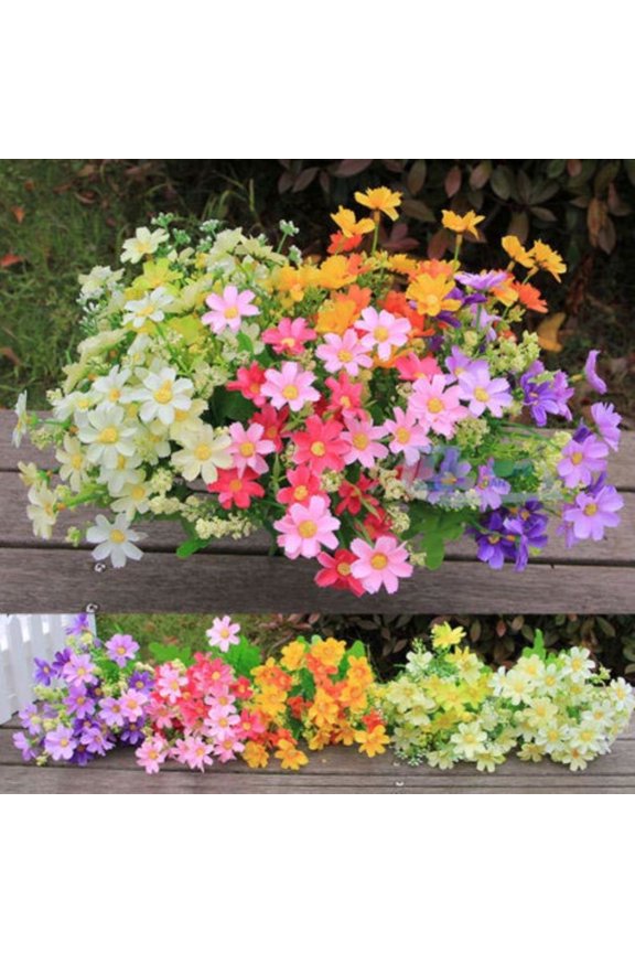 1 Bouquet 28 Heads Artificial Fake Cute Daisy Flower Home Wedding Garden Decor