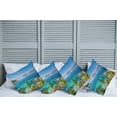 thumbnail image 2 of Ambesonne Blue Throw Pillow Cover 4 Pack, Tranquil Tahoe Shoreline, 16", Blue Grey Green, 2 of 7