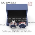 thumbnail image 2 of 3pc Couples Wedding Ring Sets His And Hers Women Sterling Silver Moissanite and men Wedding Bands Together With Ring Gift Jewelry Box, 2 of 6