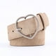 thumbnail image 1 of Nvzi Cinturón de cuero sintético para mujer, para vestir y jeans, con botones en forma de corazón, color beige, 1 of 5
