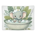thumbnail image 5 of Orinice Baby Elephant Bath Time Tropical Leaves Tapestry Wall Hanging Unique Style for Home Decor Art Living Room Bedroom Apartment Farmhouse Dorm Mother's Day Gift 40x30inch, 5 of 6