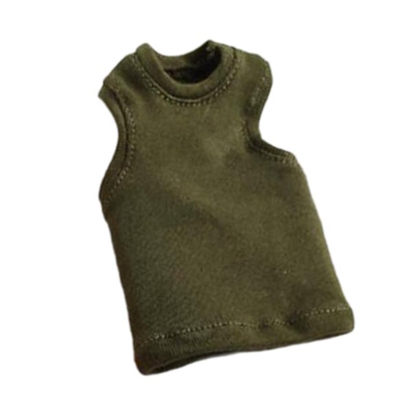 1 Ropa de muñeca a escala / chaleco sin mangas, ropa de muñeca, ropa, miniatura hecha a mano Verde