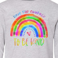 thumbnail image 4 of Inktastic Have the Courage to Be Kind Watercolor Rainbow Long Sleeve Youth T-Shirt, 4 of 5