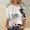 White, variant on Womens T Shirts Floral Print Round Neck 3/4 Sleeve Loose Fit Tops 2026 Spring Casual Basic Tees Fashion