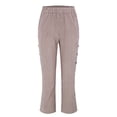 thumbnail image 5 of Women's Pants Fashion Casual Pants For Women Cotton And Linen Striped Elastic Waist Side Back Four Pockets Buttoned 9/10, 5 of 7