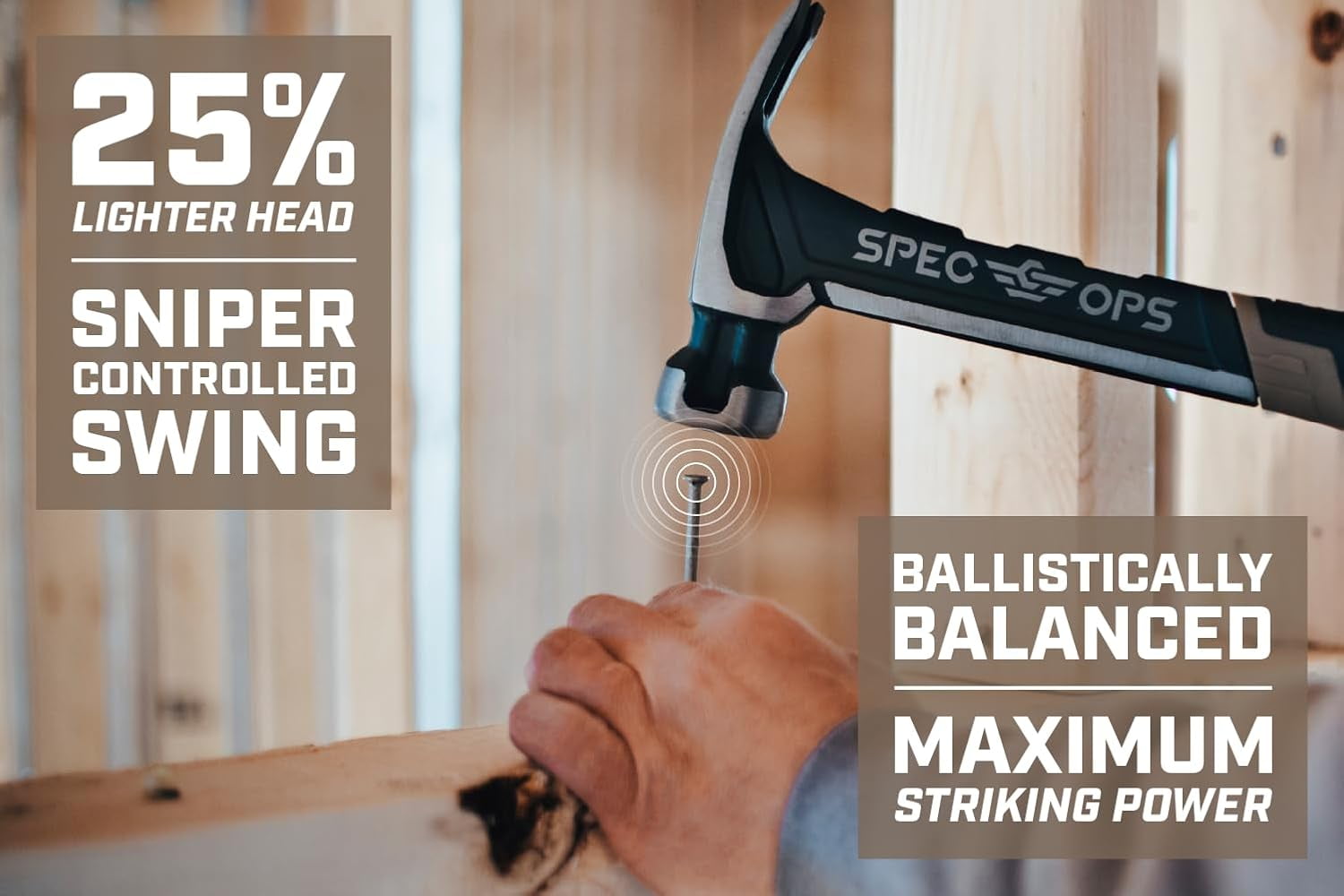 Tools Nailing Hammer, 16 oz, Rip Claw, Smooth Face, Shock-Absorbing Grip, 3% Donated to Veterans