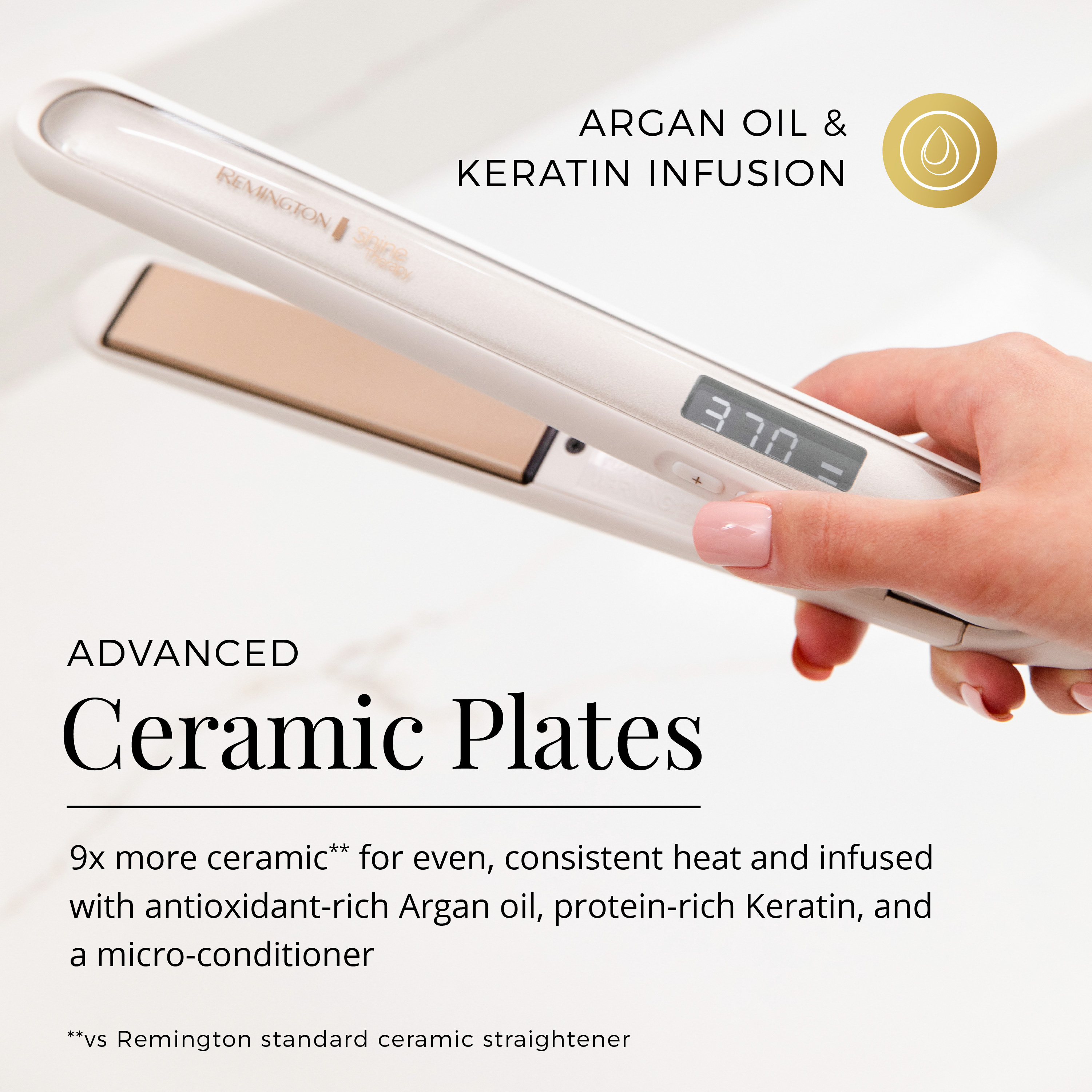 Remington Shine Therapy 1" Flat Iron with Argan Oil photo 2