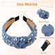 thumbnail image 4 of Diadema de mujer con cristales perlados y nudos de Unique Bargains Estilo clásico y casual Diadema azul cielo 5.31"x1.97", 4 of 7