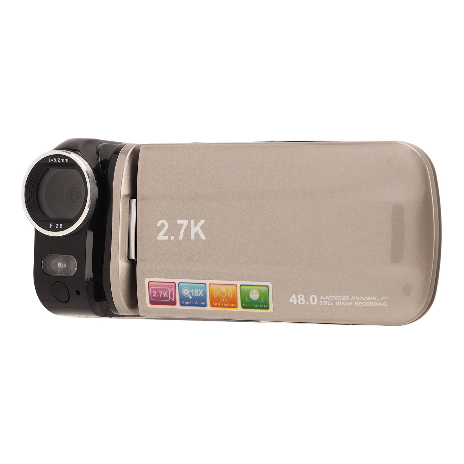 2.7K Video Camera Camcorder 48MP 18X Zoom 3 Inch 180 Degree Rotating Screen Night Vision Digital Camera Recorder with Remote for Travel Vlogging