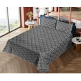 thumbnail image 4 of Ambesonne Damask Fitted & Flat Sheet with Shams 4 Pcs Set, Victorian Curlicue Rococo, Full, White and Charcoal Grey, 4 of 5