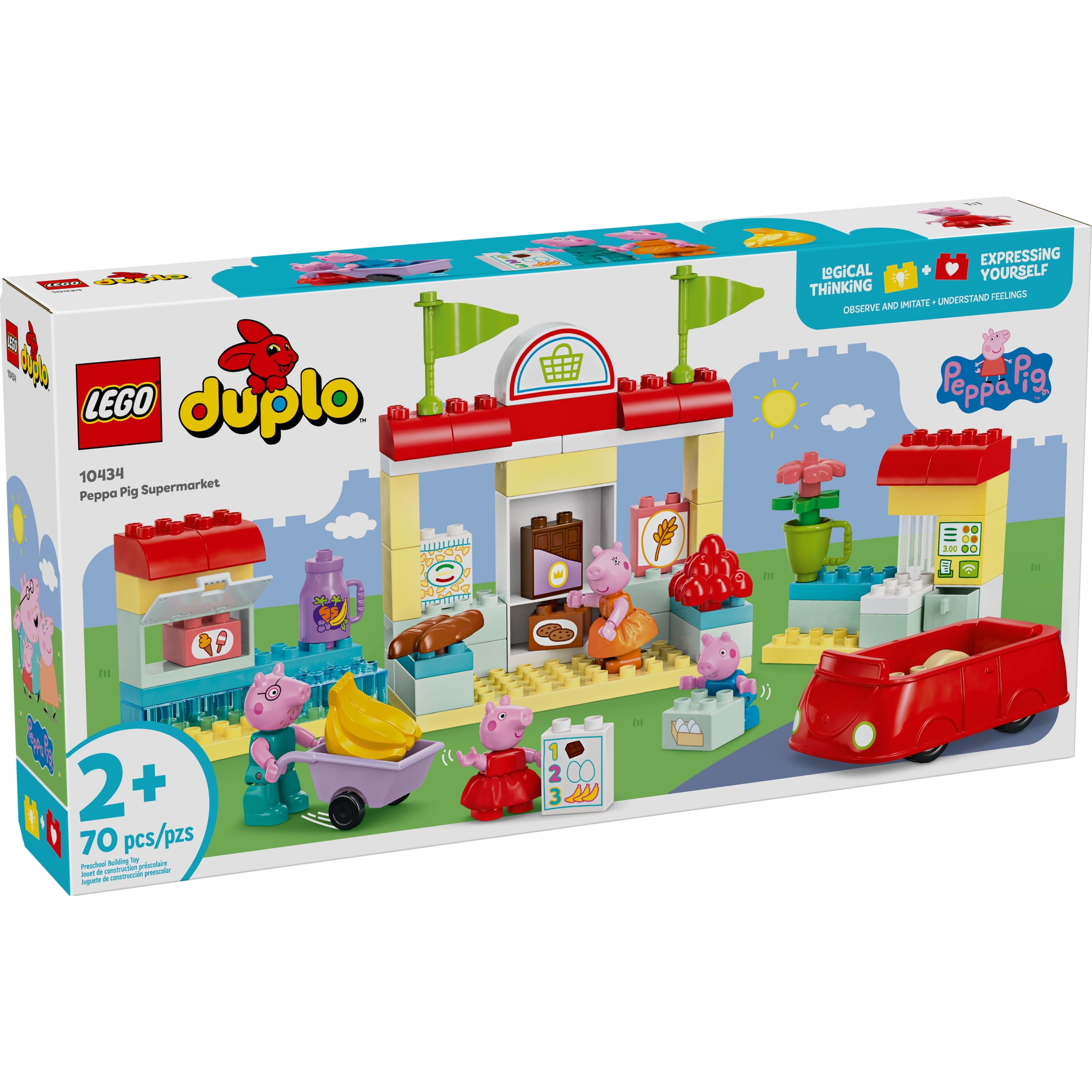 LEGO DUPLO Peppa Pig Supermarket Building Toy - Peppa Pig Toys for Girls & Boys, Ages 2+ Years - Gift for Birthdays - Pretend Play Playset for Preschool - Learning & Education - 10434