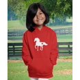 thumbnail image 2 of Gift For Horse Lover - Love Horses Kids Hoodie Small Red, 2 of 6
