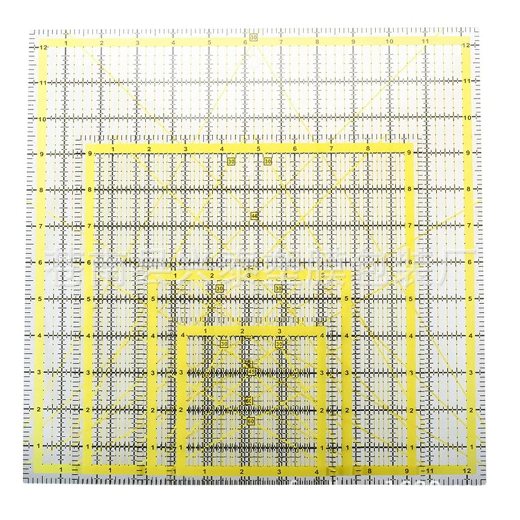 4Pcs Clear Acrylic Sewing Ruler Quilting Patchwork Templates Ruler for Fabric Cutting Sewing Measuring Dressmaking Craft