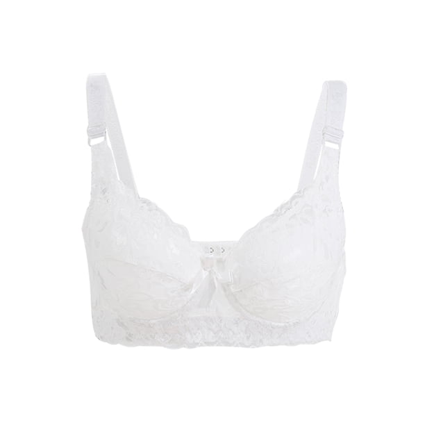SOSTENES CHIC para Mujeres Copas Completas Transpirables Confort Encaje Floral Cobertura Completa Sin Almohadillas Con Aros 42/95 Ajuste 40B/C Blanco