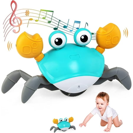 ShenMo Bébé Jouet de Crabe Rampant Ont de la Musique et des Lumières LED,  l'Interaction des Tout-Petits avec la Détection Automatique pour Eviter Les  Obstacles