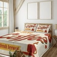 thumbnail image 3 of Ambesonne Retro Fitted & Top Sheet Set with Shams, Vintage Rusty Faded Tin, Cream Red Orange, 3 of 8