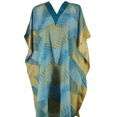 Short Caftan - Up2date Fashion's Women's Satin Short Caftan / Kaftan, Solar Vortex Print