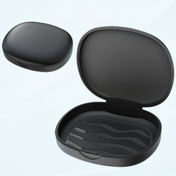 2-Pack Retainer Case Denture Case: Orthodontic Dental Case, Slim Braces Case, Mouth Guard Case, Denture Case, Orthodontics Case, Night Guard Case Container Storage Stand Black.