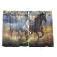 thumbnail image 2 of Ryvnso Horses on Field Half Curtains Sets Tier 2 Panels Short Curtain Rod Pocket 27"W x 36"L, 2 of 7