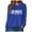 Blue, variant on Boston Sweatshirts Women Crew Neck Letter Graphic Hoodie Relaxed Fit Long Sleeve Pullover Tops (Blue, L)