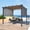 Brown, variant on COOS BAY 10 x 10 Outdoor Steel Flat White Pergola with Adjustable Shade Canopy,Gray