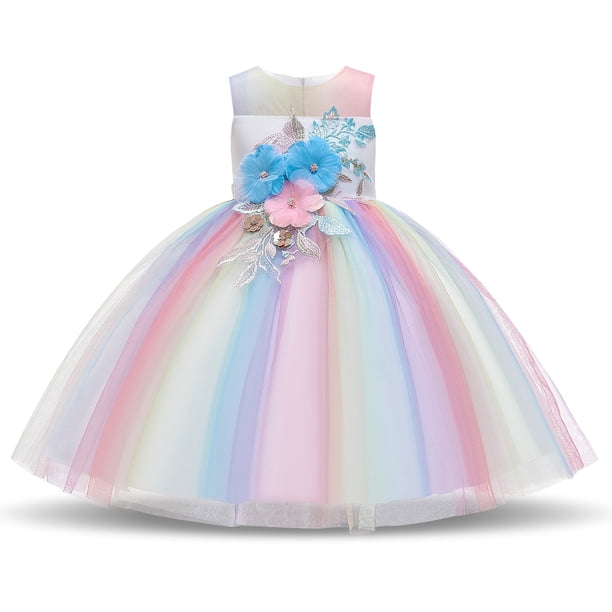 Vestido infantil de 4 a 10 años para niñas, vestido de encaje de tul para niñas, vestido elegante de princesa para fiesta, desfile, vestido Formal para niños adolescentes Tan Jianjun unisex
