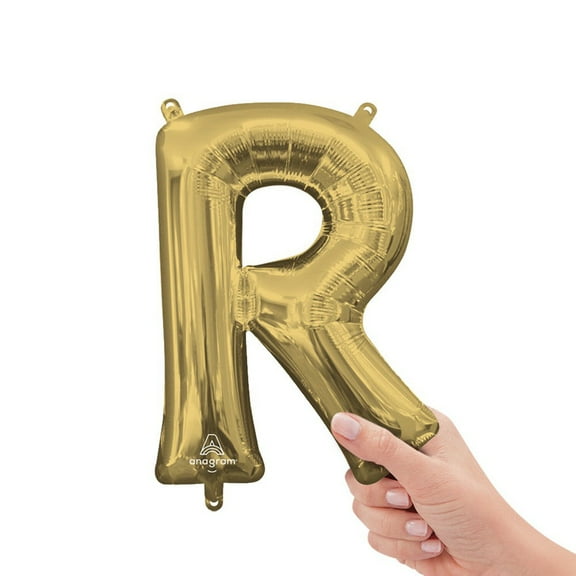 16 inch Letter R - Anagram - White Gold (Air-Fill Only) Foil Mylar Balloon - Party Supplies Decorations