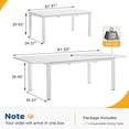 thumbnail image 5 of Superjoe Outdoor Patio Dining Table, Aluminum Modern Outside Metal Expandable Patio Table Furniture for Lawn, Balcony, White, 5 of 6