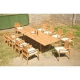 thumbnail image 6 of Grade-A Teak Dining Set: 10 Seater 11 Pc: 118" Mas Rectangle Trestle Leg Table And 10 Clipper Stacking Arm Chairs Outdoor WholesaleTeak #51CP2511, 6 of 6