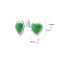 thumbnail image 5 of Bling Jewelry Womens Lovers Bezel Set Green Jade Heart Stud Earrings Sterling Silver Gift, 5 of 6
