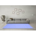 thumbnail image 3 of Ahgly Company Machine Washable Indoor Round Solid Blue Modern Area Rugs, 4' Round, 3 of 4