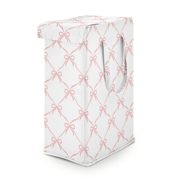 Sweet Jojo Designs Ballerina and Ballet Bows Girl Foldable Laundry Hamper with Handles