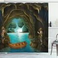 thumbnail image 1 of Ambesonne Colorful Shower Curtain, Young Explorers in a Cave, 69"Wx84"L, Brown and Multicolor, 1 of 3