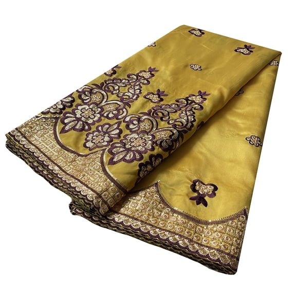 George Lace Fabric African Lace Fabric Sequin Lace Embroidery Textile Wedding For Women 5 Yards/Lot Golden