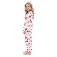 thumbnail image 4 of Fluffy Pajamas Set Fuzzy Winter Warm Pj Sets Pullover Tops and Long Pants Red and Pink Bows X-Small, 4 of 8