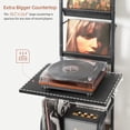 thumbnail image 4 of Soporte para tocadiscos con almacenamiento de vinilo para hasta 200 álbumes, soporte para tocadiscos con estante de exhibición para discos, 4 of 5