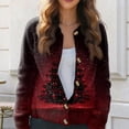 thumbnail image 6 of Women's Fashion Christmas Printed Long Sleeve Knitted Cardigan Button Down Jacket for Holiday Casual Wear and Women's Outerwear with Festive Design,Coffee,L, 6 of 6
