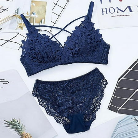 

New sexy Floral Embroidery bra Purple lace deep-V 3/4 cup push up bralette+bandage briefs hollow out bras underwear sets