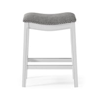 Pemberly Row 26" Farmhouse Wood Counter Height Stool in White Wash