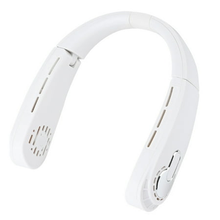 

EDFRWWS USB Foldable Electric Fan 3-speed Wind 5V 4000mAh Hanging Neck Fans (White)