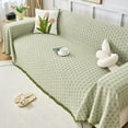 thumbnail image 1 of Reversible Sofa Cover, Furniture Protector and Blanket Set With Stripe Processing, for Living Room Decor, Green, 1 of 6