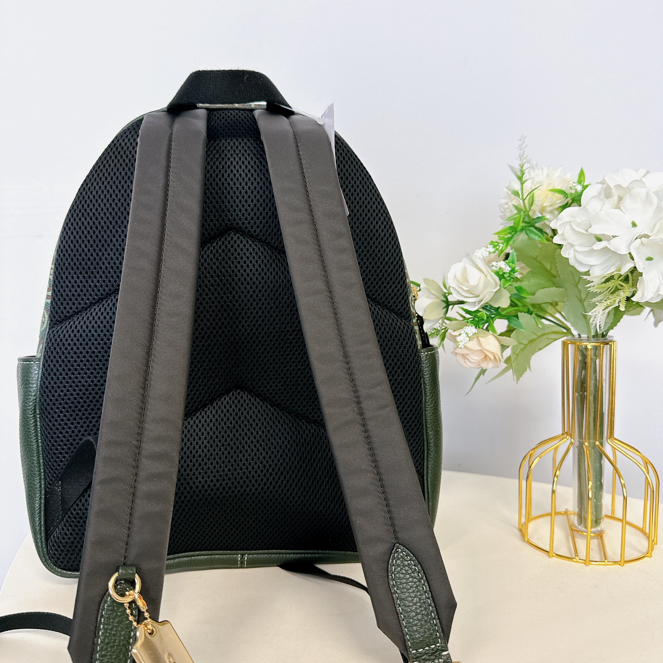 Green Gold Print Court Backpack With Coach Monogram Print & Wristlet Coach Court Backpack With Coach Monogram Print in Green  main image 4