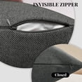 thumbnail image 5 of ZOPZO Boho Linen Throw Pillow Covers 2-Pack, Dark Gray, 12x20 Inch, Decorative Cushion Cases with Leather Tag, Pillowcase for Sofa Couch Bed, 5 of 8