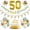 50, variant on KISPATTI 30th Birthday Decorations for Men and Women, Green and Gold Balloon Set with Banner, Cake Topper and Garland, Jungle,Themed Party Supplies