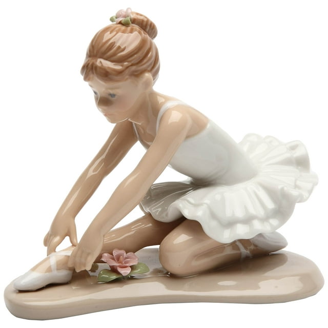 Cosmos Gifts 20865 Bailarina en figura de cerámica blanca, 3-7/8 pulgadas