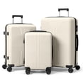 thumbnail image 1 of Ktaxon Ensemble de Bagages 3 Pcs, Ensemble de Valises avec Roues Pivotantes à 360°, Bagage Rigide Léger 20 Po24 Po28 Po, Blanc, 1 of 8