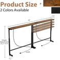 thumbnail image 5 of 70" Adjustable Height Narrow Console Table with Power Outlets, Sofa Table with Charging Station Behind Couch, Entryway Table for Living Room and Hallway – Rustic Brown, 5 of 8